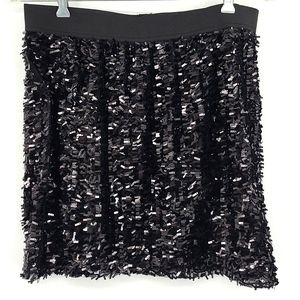 Willi Smith Medium Black shimmer Shiney sequined mini skirt party new years eve